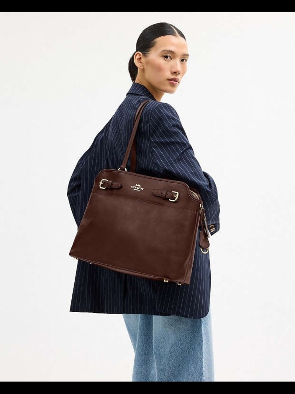 Coach Gramercy Leather Tote Bag | Women's Large Deep Wine With GOLD hardware